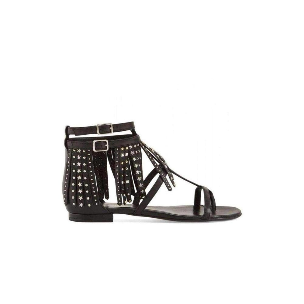Saint Laurent - Leather Fringe Sandals - IT 40 - Picture 1 of 6